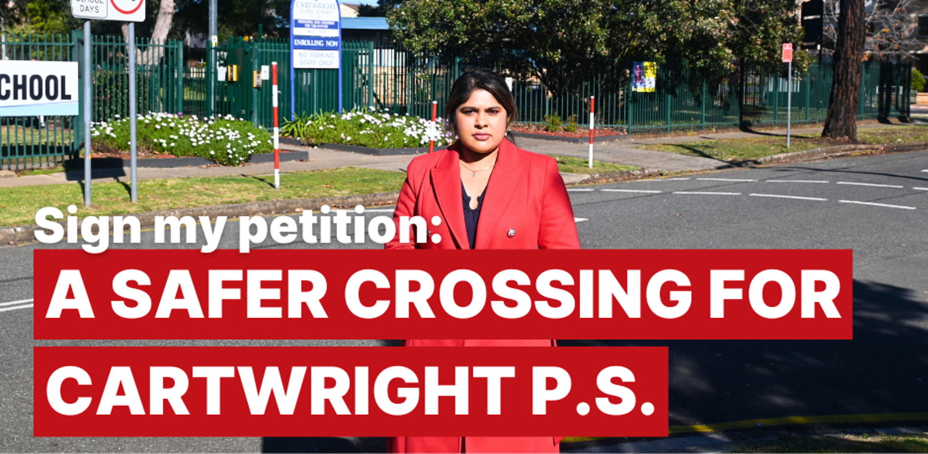 Sign my petition for a safer crossing at Cartwright Public School Main Image
